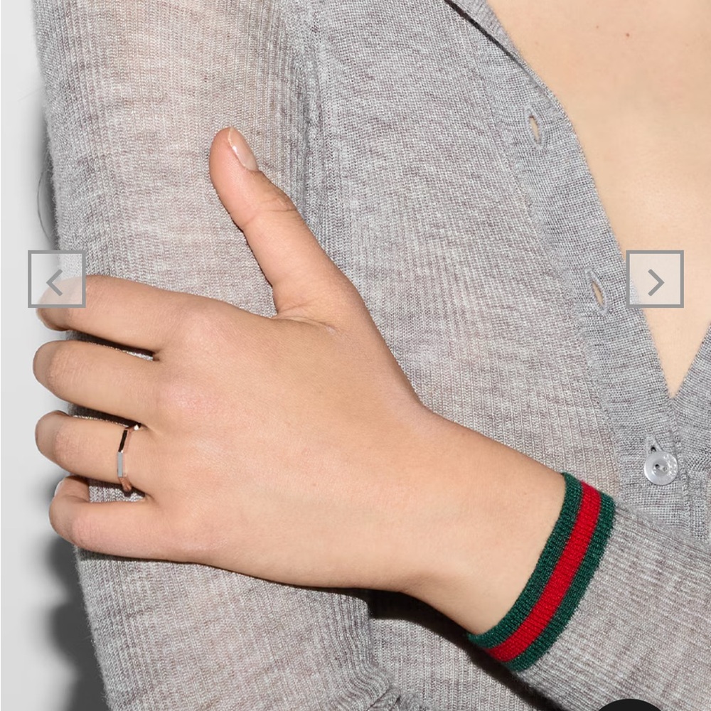 AUTHENTIC Gucci Love Mirrored Band Ring in Platinum 950, Size 15, 6.75 US